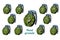 Hand grenade emotions emoticons set isolated on white background