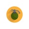 hand grenade flat icon with long shadow. army grenade flat icon