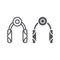 Hand gripper line and glyph icon, equipment and training, expander sign, vector graphics, a linear pattern on a white