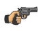 hand with gun pistol sketch vector illustration