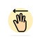 Hand, Hand Cursor, Up, Left Abstract Circle Background Flat color Icon