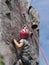 Hand hanging the rock on rock climbing