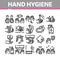 Hand Healthy Hygiene Collection Icons Set Vector