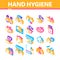 Hand Healthy Hygiene Isometric Icons Set Vector