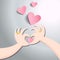 Hand heart gesture vector