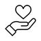 Hand with heart icon