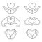 Hand and Heart Icons