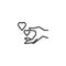 Hand with hearts line icon