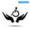 Hand helping handicapped icon. Vector illustration eps 10