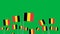Hand hold Belgium flag isolated on green screen concept