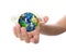 Hand hold earth of social network