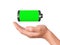 Hand hold full battery 3d icon