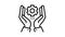 hand hold gear line icon animation