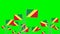 Hand hold national flag republic of Congo isolated on green background