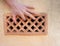 Hand hold ribs in airbrick. Perforated brick with holes