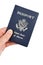 Hand Holding an American Passport