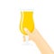 Hand holding beverage, coctail, orange juice, nonalcoholic drink, refreshment