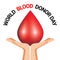 Hand Holding blood drop for World Blood Donor Day