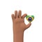 Hand holding a brazil flag heart. Community togetherness concept. 3D Rendering