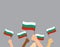 Hand holding Bulgaria flags