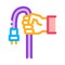 hand holding cable color icon vector illustration