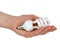 Hand holding compact fluorescent lamp