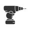 Hand holding cordless drill glyph icon