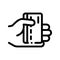 Hand Holding Credit Card Vector Thin Line Icon