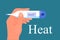 Hand holding digital thermometer. Person with thermometer