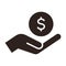 Hand holding dollar, save money icon, salary money, invest finance symbol