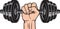 Hand Holding Dumbbell Barbell. Gym, Bodybuilding or Sport Design.