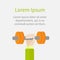 Hand holding dumbell Sport Fitness healthy lifestyle concept template Flat design