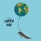 Hand Holding Earth Globe as Balloon Vector Illustration