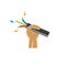 hand holding electric cable icon of service and electrical  installation illustration  design