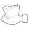 Hand holding file folder icon, isometric 3d style