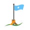 Hand holding the flag. Somalia flag vector. The concept of holding from nationalism.