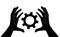 Hand holding gear , engineer symbol vector