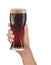 Hand Holding Glass of Foamy Beer