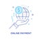 Hand holding a globe. Virtual communication smartphone. Cooperation interaction. Success, Cooperation. line icon