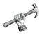 Hand holding hammer illustration vintage clip art for carpenter