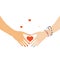 Hand Holding Heart Icon, Give Love Symbol, Volunteer Sign