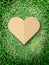Hand holding heart love the nature symbol Grass background