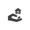 Hand holding home icon vector