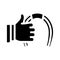 Hand holding horseshoe glyph icon vector illustration