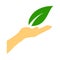 Hand Holding Leaf Icon