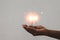 Hand holding light bulb ideas Great inspiration and innovation