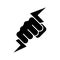 Hand holding lightning bolt glyph icon