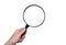 Hand holding Magnifying Glass