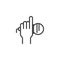 Hand holding a microphone outline icon