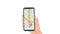 Hand holding mobile with navigation city map. Mobile app with map. Gps navigation in smartphone. Mobile navigator